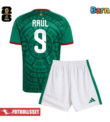 Mexiko Raul Jimenez #9 Hemmatröja Barn VM 2026 Kortärmad (+ Korta byxor)